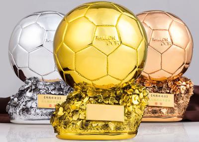 China Football Custom Award Trophies Resin Material Soccer Sporsts Competition Application for sale