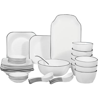 China Color Printed Porcelain Dinner Plate Set For Restaurant Wedding for sale