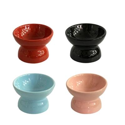 China Cat Ceramic Pet Bowl Anti Vomiting Tilted With 4.5 Inch 6 Inch Size for sale