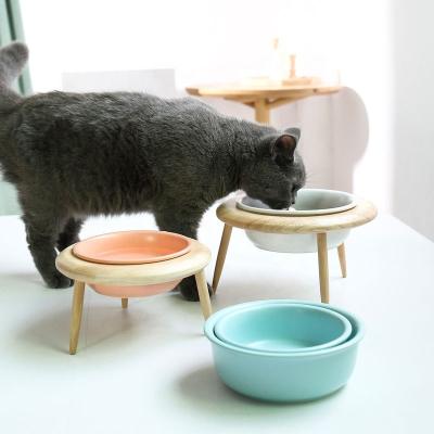 China Sustainable Ceramic Pet Bowl , Tall Cat Food Bowl Multifunctional ODM for sale