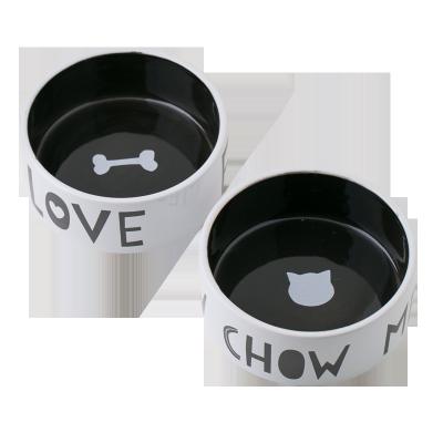 China Customized LOGO Ceramic Pet Bowl For Puppy Cats Food Water Feeding for sale