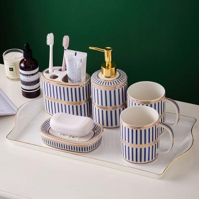 China Nordic Creative Luxury Ceramic Bathroom Set With 5 Piece OEM ODM for sale
