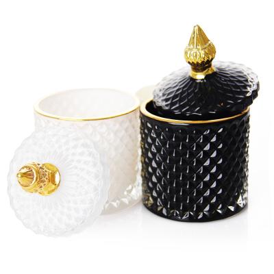 China Cylinder Type Ceramic Candle Jar Eco Friendly With Silk Screen Printing for sale