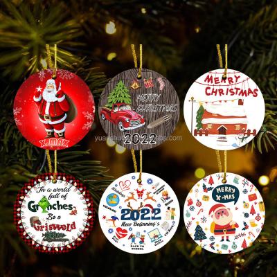 China Custom Ceramic Hanging Christmas Tree Ornaments For Festival Holiday Decoration for sale