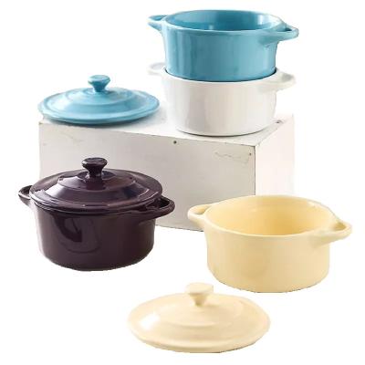 China Mini Stoneware Ceramic Oven Bowl Pot For Creme Brulee Cake Oven for sale