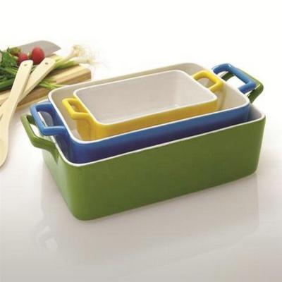 China Microwave Safe Stoneware Ceramic Bakeware Sets Eco Friendly With Handle for sale