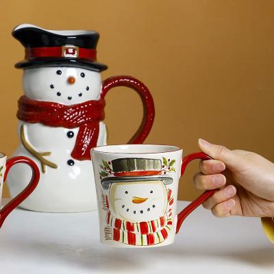 中国 Creative Snowman Mug Ceramic Cup Household Milk Breakfast Coffee Cup 販売のため