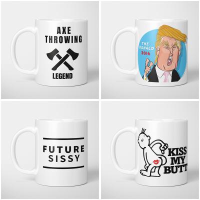 China Custom Letters Funny Coffee Cups And Cute Mugsand Mugs Ceramic Cups Creative Cups for sale