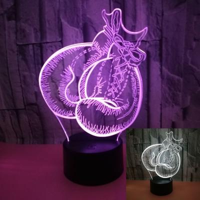 China Custom OEM company logo sports explosion models boxing gloves 3D colorful night lights lamp for sale