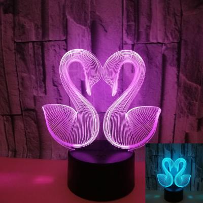 China Little Swan custom brand picture 3D Creative Vision Night Light Stereo Table Lamp Hot Desktop Creative 3D Table Lamp for sale