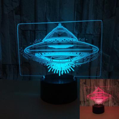 China New custom OEM UFO 3D Light Colorful Touch Remote Control LED Visual Light Festival Gift 3D Night Light for sale