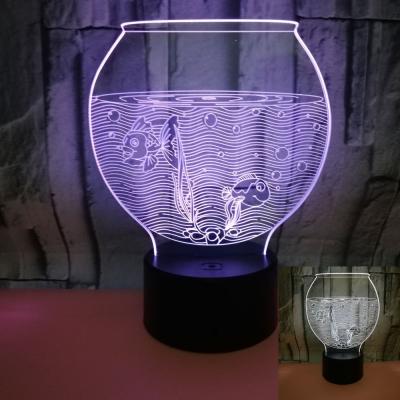 China New fish tank colorful 3D small table lamp gift colorful night light atmosphere small table lamp for sale
