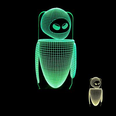 China Robot movie Eva Wali 3D night Lights Colorful custom picture logo words sign LED Visual Lights Gifts Ambient Table Lamp for sale