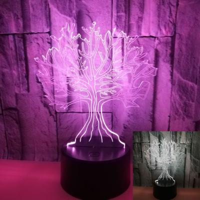 China Foreign trade new big tree 3D light Colorful touch LED visual light Gift decoration atmosphere 3D small table lamp for sale
