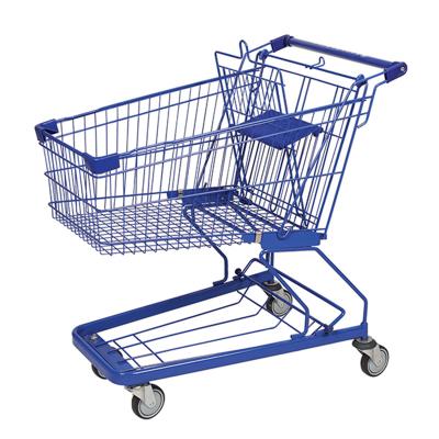China 60L 450MM Grocery Shopping Trolley Cart With Wheels Metal Q235 for sale