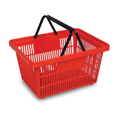 China 20ltr Small Plastic Handheld Shopping Baskets For Grocery Supermarket 430MM 300MM for sale