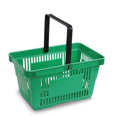 China 30L 520mm 355mm Handheld Shopping Baskets For Grocery Store With Black Handles for sale