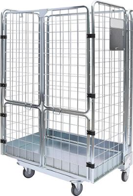 China Warehouse Steel Wire Logistics Trolley Container Storage Cages for sale