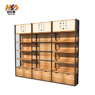 China Convenience Store Gondola Shelving Rack Wooden 50kg/Layer for sale