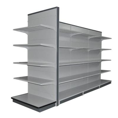 China 100KG Heavy Duty Steel Supermarket Shelf Rack Shelving Q235 Steel 1200MM for sale