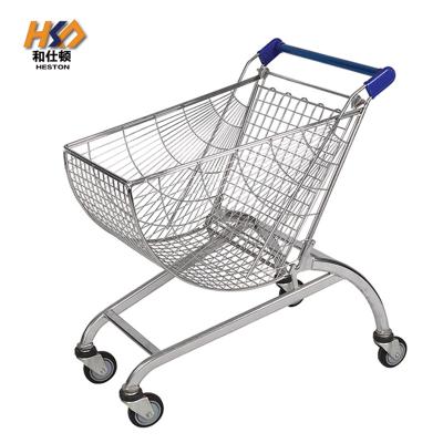 China 150 Ltr Four Wheel Baby Metal Rolling Shopping Cart Trolley 25.7MM Gap for sale