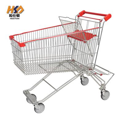 China 80 LTR Grocery Utility Shopping Trolley Cart 0.96M With Four Wheels Convenience Store for sale