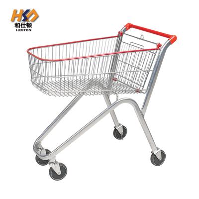 China 10CM Wheel 4 Wheel Grocery European Style Compact Shopping Cart Q235 Steel for sale