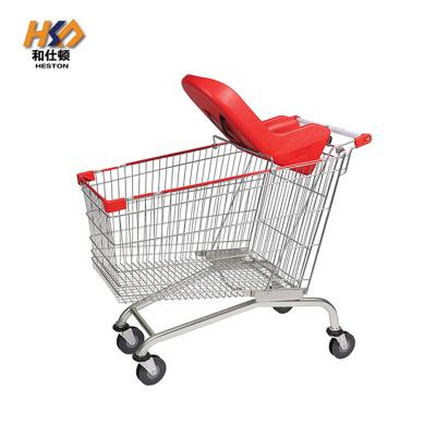 China Heavy Duty Grocery Shopping Trolley Cart 250KG 240L For Supermarket for sale