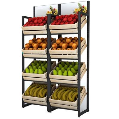 China 600CM 140CM 50kgs Vegetable And Fruit Display Stand Vegetable Rack For Shop for sale