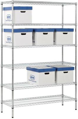 China 160CM 500kgs Black And Chrome Storage Wire Shelves 24 X 12 Shelving Unit Odm for sale