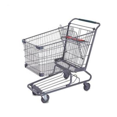 China Zinc Plated 0.87M 80LTR Lightweight Shopping Cart With Wheels For Retail Shop for sale