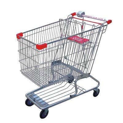 China 240L Shopping Trolley Cart Small Metal Grocery Mall Shopping With 5