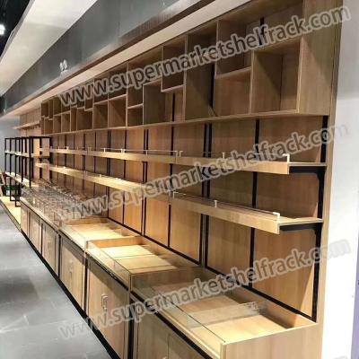 China Steel And Wood CombinedDouble Side Supermarket Rack For Supermarket for sale