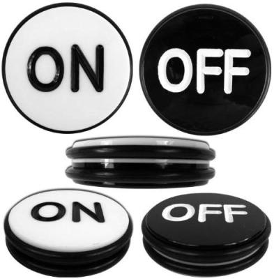 China Casino Accessories Double Sided 3 Inch Casino Grade Poker Dealer Button ON/OFF Puck OFF Dealer Button for sale