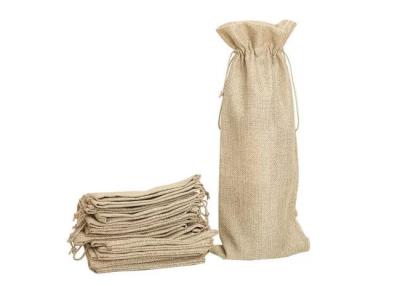 China Burlap Jute Durable Reusable Gift Bags Eco Friendly For Wine Bottle for sale