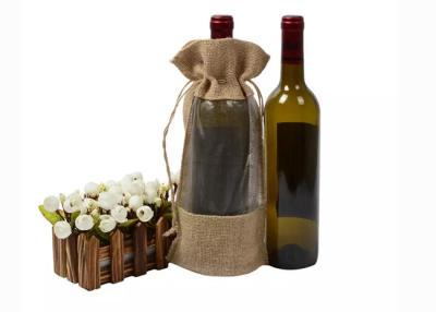 China Recycled Drawstring Reusable Gift Bags Practical For Wine Bottle for sale