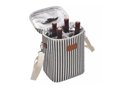 China Nylon Travel Insulated Wine Tote Bag , Leakproof Wine Cooler Carry Bag for sale