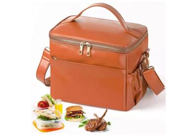 China Practical Leather Insulated Lunch Bag Cooler Waterproof Durable for sale