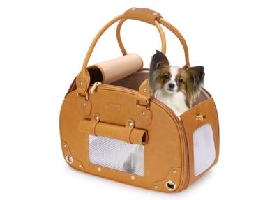 China 45L Travel Portable Soft Padded Dog Cat Leather Handbag Foldable à venda