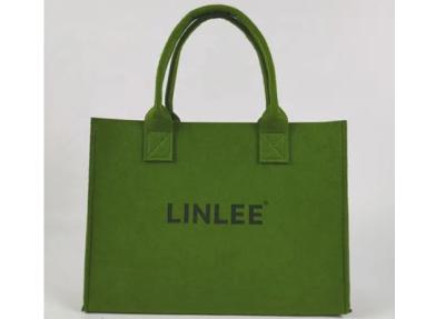 China Green Felt Material Reusable And Durable Custom Tote Bags Luxury Storage Shopping Garment Bag Shopping Bags en venta