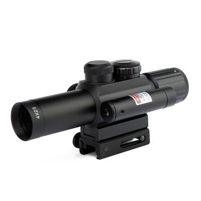 China 4X25 Tactical Hunting Scope Illuminated Red Dot Sight With Green Laser for sale