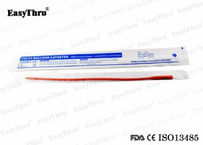 China Sterilized Stable Red Rubber Foley Catheter , Silicone Coated Latex Urethral Catheter for sale
