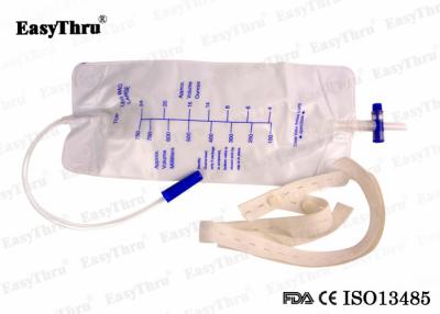 China 750ml PVC Disposable Urine Bag Nontoxic With Cross Valve Elastic Bandage for sale