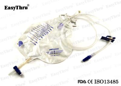 China Medical Drainage Disposable Urine Bag PVC 2000ml With Anti Reflux Valve for sale