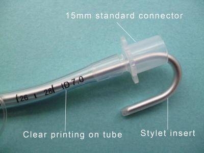China Dispositivo de intubación traqueal detectable por rayos X con conector de ojo de Murphy de 15 mm/22 mm en venta