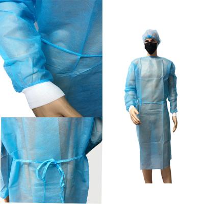 China Knitted Cuff Protective Isolation Gown Waterproof Elastic Disposable for sale