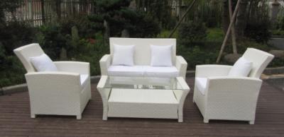 China O sofá exterior do Rattan branco da resina ajusta a mobília do Rattan do disconto para qualquer tempo à venda