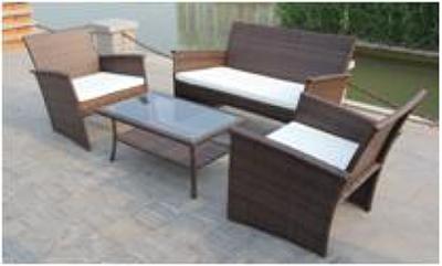 China Grupo de vime do sofá da resina exterior para qualquer tempo agradável da mobília do jardim do Rattan 4PCS à venda