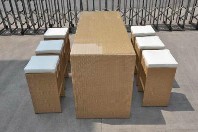 China Sistema de mimbre de la barra de la resina al aire libre del jardín, muebles de la barra del negro de Brown en venta