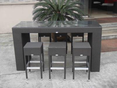 China Resin Wicker Bar Set , Dark Brown Rattan Conservatory Furniture for sale